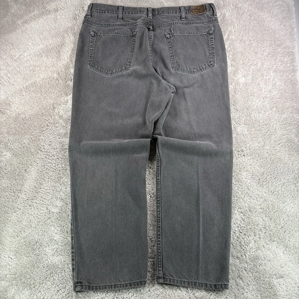 L.L.Bean Y2K Classic Fit Jeans Mens 38x29(fits 37x27) Gray Denim Straight Leg